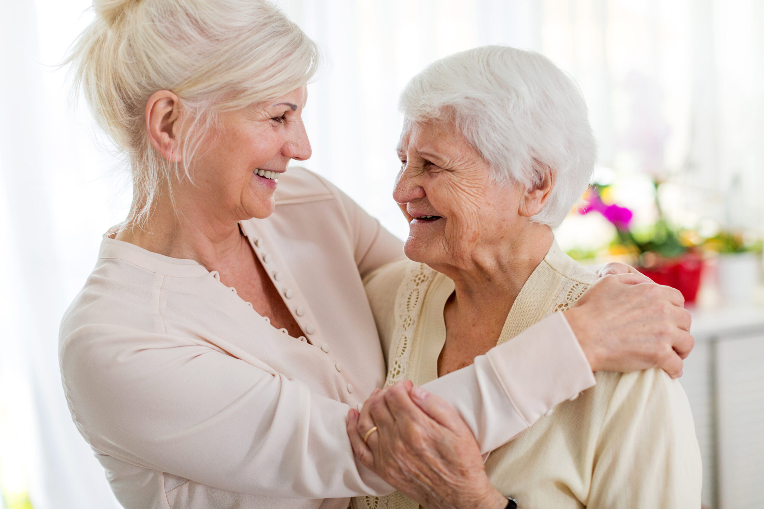 Senior woman spending quality time with her daughter